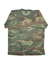 Vintage Camouflage Shirt Mens L Woodland Camo Single Stitch Ace Sportswear USA - $16.34