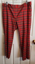 Talbot&#39;s Hampshire Ankle Pants Apple Red Tartan Plaid Size 16P Nwt Wool Blend - £36.72 GBP
