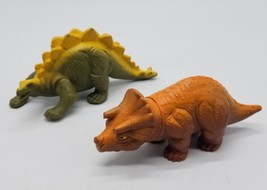 1988 Playskool Definitely Dinosaurs STEGOSAURUS TRICERATOPS Loose Figure... - $15.04