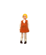 Vintage German Caco Posable Doll Miniature Girl in Orange Dress - €9,42 EUR