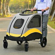 Large Dog Outing Stroller Portable Foldable Travel Pet Carrier Cart Heav... - £145.46 GBP