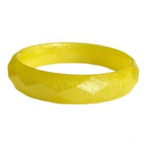 Yellow Haze Resin Faceted Bangle Bracelet for Women Girls Fashion Jewelry - £16.45 GBP