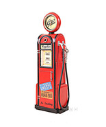 Vintage Antique Iron Gas Pump with Clock Table Model 21" High Reproduction New - £93.40 GBP