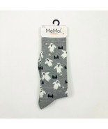 NWT MeMoi Halloween Gray Ghosts and Bats Crew Socks US 9-11 - $8.36