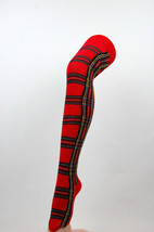 Tartan Check Over knee thigh high Scottish overknee socks 4 x colours Wo... - $11.97 CAD
