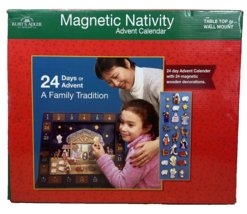 Kurt Adler J3767 Wooden Nativity Scene Advent Calendar with 24 Magnetic Pieces - £30.70 GBP