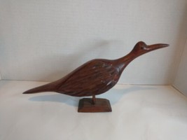 Vintage Wood Carving Road Runner Bird Wooden Sculpture Caribbean - £16.49 GBP