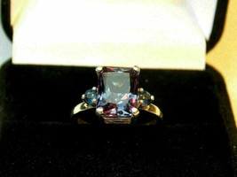 Natural Alexandrite Ring 925 Sterling Silver Ring Color Change Stone Ring - £59.35 GBP