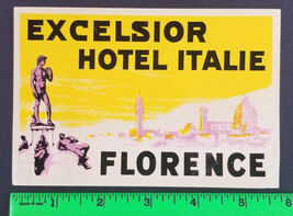 Excelsior Hotel LILLI  Luggage Label Perugia Italy - $9.90