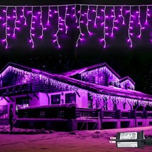 800 Led Halloween Decor Lights Outdoor, 8 Modes Purple Halloween Icicle Lights I - £75.13 GBP