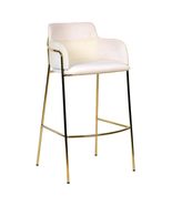 LeisureMod 40&quot; Velvet Bar Stool with Gold Stainless Steel Base, Armrest,... - $6,816.03 MXN