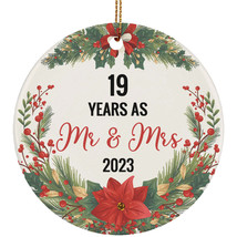 19th Wedding Anniversary Ornament 19 Years As Mr And Mrs Christmas Gift Decor - £11.83 GBP