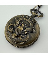 Relic Pocket Watch Men Half Hunter Bronze Japan Quartz Analog Chain New ... - €39,22 EUR