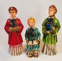 Vintage Chalkware Choir Altar Boys Carolers Figurines Set of 3 1960s Japan 7in - £18.89 GBP