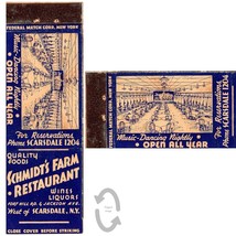 Vintage Matchbook Cover Schmidts Farm Restaurant Scarsdale NY 1940s Dancing - £10.16 GBP