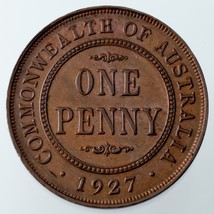 1927-M Australia Penny Marrone Colore, Au Condizioni Km #23 - $135.14