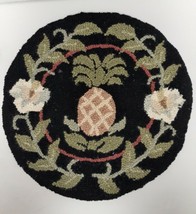 VTG Taylor Company Collection Wool Chair Pad Hand Hooked Rug Seat Old Woven 14&quot; - £31.93 GBP