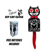 CRIMSON ROYALE HEART EYES KIT CAT CLOCK 15.5&quot; Black Red Kit-Cat FREE BAT... - $98.58 CAD
