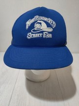 Vintage Mount Pleasant Fire Department Snapback Trucker Cap Hat Blue USA - £12.60 GBP