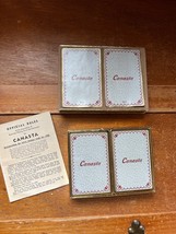 Vintage Two Deck Congress CANASTA Card Game in Tan Flocked Box – cards are still - £11.90 GBP