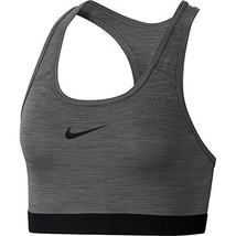 Nike Women&#39;s Swoosh Padded Sports Bra Medium Gray/Black BV3902-084 - £29.78 GBP