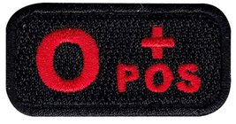 Blood Type O Positive Hook Patch (RED/BLK) - £5.30 GBP