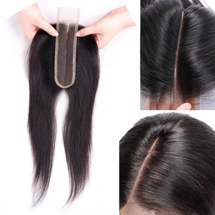 2x6 Lace Closure Kim K Transparent Lace Remy Human Hair 10 12 14 inch Straight - £25.17 GBP+