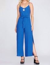 She + Sky woven cami jumpsuit in Royal Blue - size M - £28.12 GBP