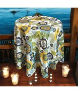Vintage Round Floral Tablecloth Retro Kitchen Boho Mumsie Flowers Vibran... - €24,36 EUR