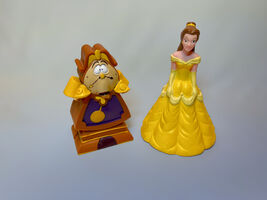 Disney Beauty and the Beast Cogsworth Bank &amp; Belle Figure Set - $9.99