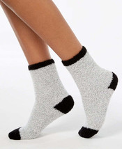 allbrand365 designer Womens Colorblocked Fuzzy Cozy Socks,Grey/Black,9-11 - £14.65 GBP