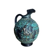 Hephaestus Apollo Ceramic Ewer Blue Patina Made In Greece Vintage Blue B... - $25.00