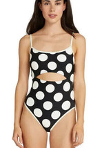 Kate Spade New York CUT OUT DOTS ONE PIECE SWIMSUIT BLACK WHITE SZ LNWT! - £63.15 GBP