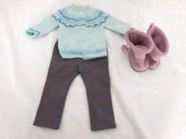 American Girl Doll Frosty Fair Isle Set Winter Outfit with shoes Authentic - £8.68 GBP
