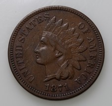 1871 1C Indian Cent in Very Fine VF Condition, All Brown Color, Full LIB... - $346.49