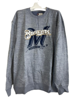 Majestic Men&#39;s Milwaukee Brewers Pullover Sweater, Heather Gray, 2XL - $36.62