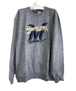 Majestic Men&#39;s Milwaukee Brewers Pullover Sweater, Heather Gray, 2XL - £28.79 GBP