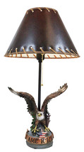 Patriotic Bald Eagle With American Flag Star Memorial Table Lamp Sculpture - $69.95