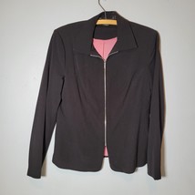 George Blazer Jacket Womens 8 Full Zip Black Stretch - $13.23