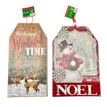 Set of 2 Christmas House Decor Signs NOEL &amp; Most Wonderful Time of the Y... - £5.45 GBP