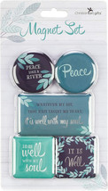 Christian Art Gifts Set of 5 Leafy Theme Magnets  w/ Spiritual Hymns NEW/SEALED! - £5.82 GBP