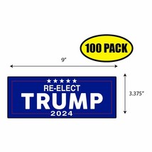 100 Pack 3.37&quot;x 9&quot; Re Elect Trump 2024 Sticker Decal Gift Maga Trump BS0049 - £66.84 GBP