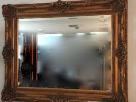 ANTIQUE MIRROR WITH BEVELLED GLASS - $3,750.00