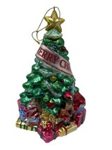 Christmas Tree Glass Ornament Hand Blown Colorful 6&quot; Holiday - £15.68 GBP