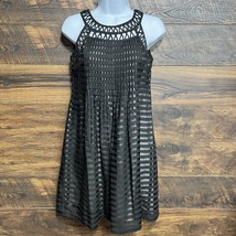 Cynthia Steffe Black Dress Size 4 Sleeveless Black Keyhole Net Trapeze C... - $17.10