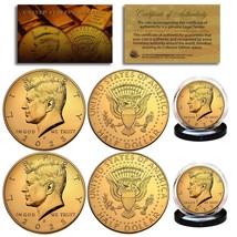 2025 24K GOLD Clad JFK Kennedy Half Dollars 2-Coin Set P&amp;D MINT w/COA &amp; ... - $16.95
