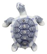 Ming Terracotta Blue And White Feng Shui Celestial Sea Turtle Statue 7.5&quot;Wide - £21.10 GBP