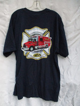 EVI Fire Truck Graphic T Shirt Gildan Heavyweight Mens XL Ultra Cotton Preshrunk - £15.17 GBP