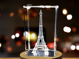 LED Base included | Eiffel Tower 3D Engraved Crystal Keepsake Souvenir - £29.83 GBP - £298.46 GBP