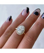 Oval Brilliant Cut Lab Grown Diamond Ring 3.00 CT Pave Engagement Ring h